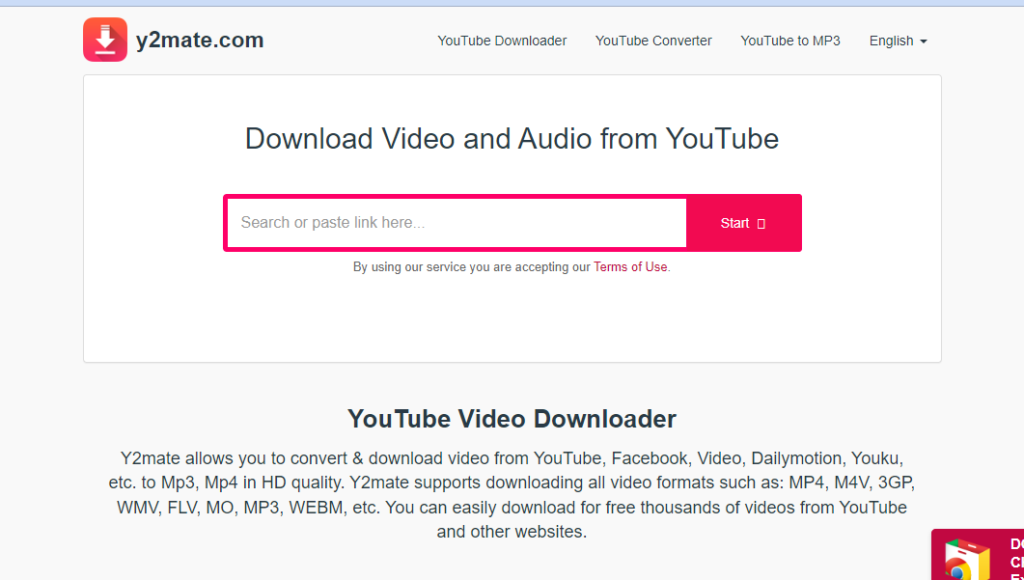  Y2Mate to download vedio