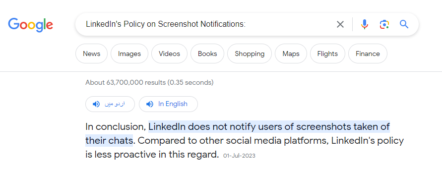 LinkedIn's Policy on Screenshot Notifications: