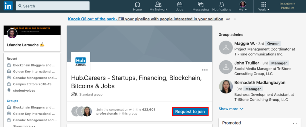 add group on linkedIn