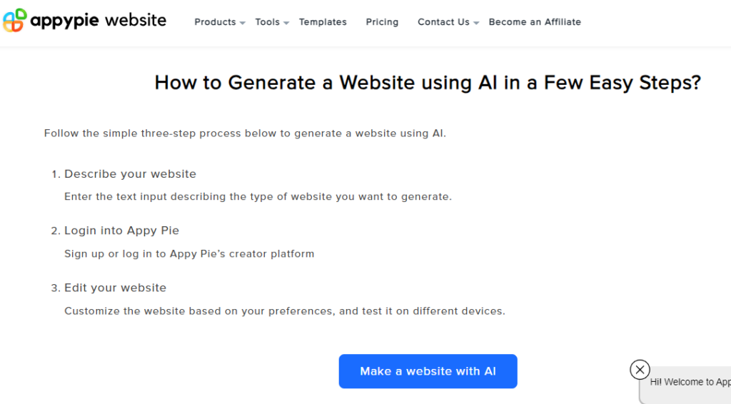 appypie - AI website builder