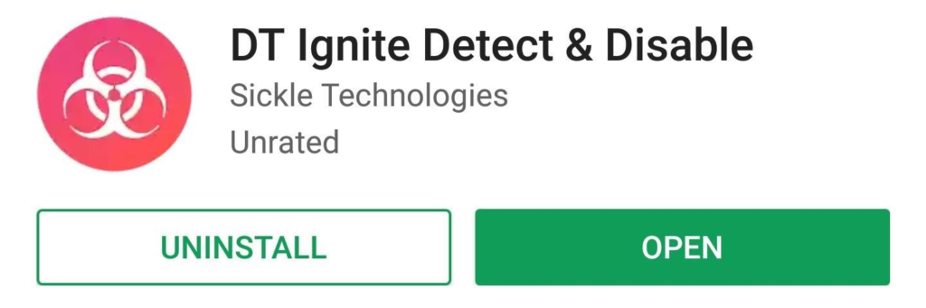 Disable DT ignite app in android 