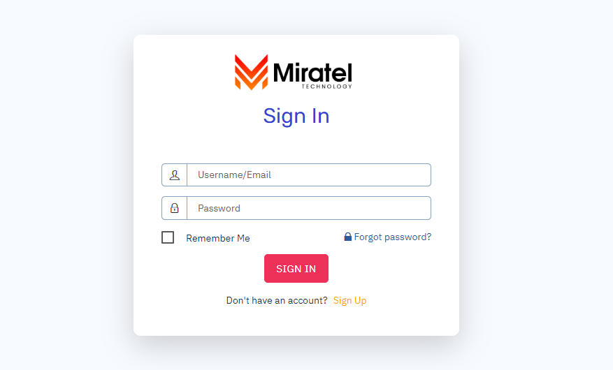 Miratel sign in 