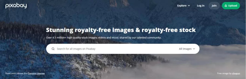 Pixabay
Website where we can download copyright-free images and videos